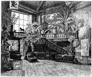De grotere studio van Hans Makart, Wenen, Oostenrijk, c1880-1882