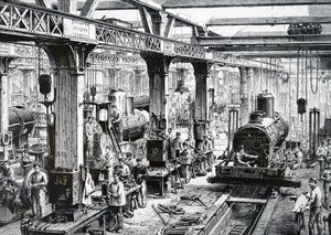 De productievloer van de Société Alsacienne de Constructions Mécaniques door Unbekannt