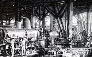 De productievloer van de Société Alsacienne de Constructions Mécaniques