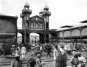De markt, Port-au-Prince, Haïti, 1926