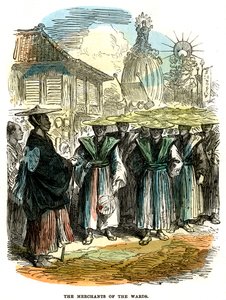 De kooplieden van de wijk, Nieuwjaarsfestivalprocessie in Yokohama, Japan, 1872 door Unbekannt