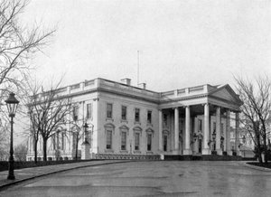 Het noordportiek van het Witte Huis, Washington D.C., VS