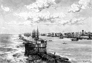 De haven van Recife, Brazilië, 1895