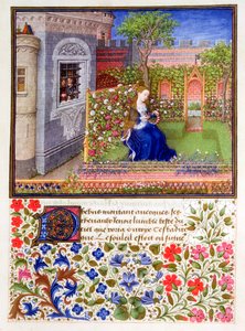 De gevangenen luisteren naar Emily die in de tuin zingt, 1340-1341