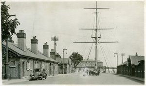 Het achterdek, Koninklijke Marine opleidingsinstituut, Shotley, Suffolk, 1936
