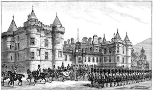 De koningin verlaat Holyrood Palace, Edinburgh, 1886, 1900