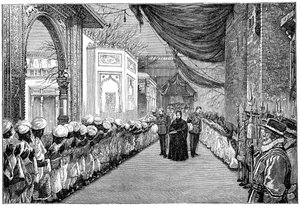 Het bezoek van de koningin bij de opening van de Indiase en Koloniale Tentoonstelling, Londen, 1886, 1900