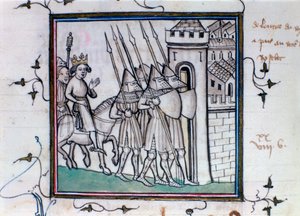 De terugkeer van Karel VI van Frankrijk na de Slag bij Roosebeke, 1382, 14e-15e eeuw door Unbekannt