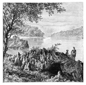 De rivier Salwen, boven Moulmein, Myanmar, 1895