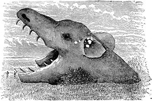 De wolf Fenris van de Scandinavische mythologie, 19e eeuw door Unbekannt