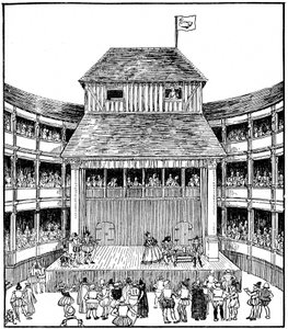 Theater of Schouwburg in de tijd van Elizabeth I door Unbekannt