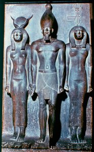 Drie Egyptische figuren, Egypte, 2600 v.Chr. door Unbekannt