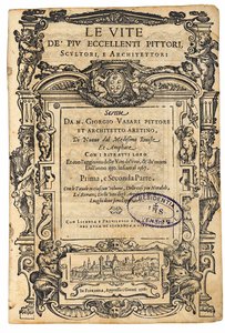 Titelpagina van: Giorgio Vasari, De levens van de meest voortreffelijke Italiaanse schilders, beeldhouwers