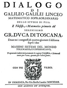 Titelpagina van Dialogo, door Galileo, 1632