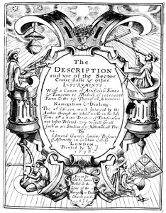 Titelpagina van De Beschrijving en Gebruik van de Sector door Edmund Gunter, 1636 door Unbekannt