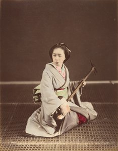 [Tokyo Geisha met Shamisen], 1870s door Unbekannt