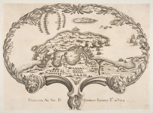 Topografisch plan Porto Ercole in de vorm van een waaier door Unbekannt