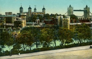 Tower Bridge en de Tower of London, ca. 1910