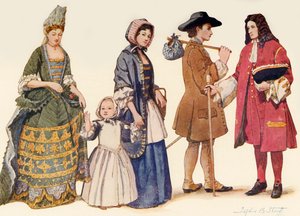 Traditionele kleding tijdens de regeerperiodes van James II - Willem en Mary 1685-1700, 1903, 1937 door Unbekannt