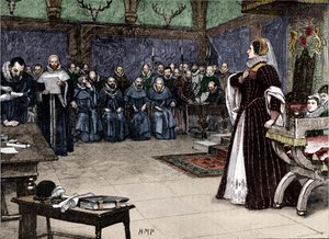 Proces van Mary Queen of Scots in Fotheringhay Castle, 1586 1905 door Unbekannt