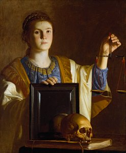 Waarheid presenteert een Spiegel aan de IJdelheden van de Wereld, c1620-1630 door Unbekannt