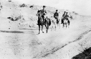 Turkse soldaten verlaten Mosul, Mesopotamië, WOI, 1918