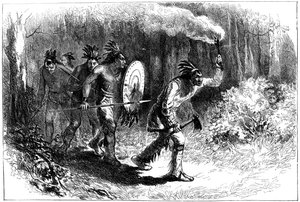 Tuscarora-indianen die voortvluchtigen opsporen, laat 17e-vroeg 18e eeuw c1880