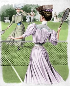 Twee lawn tennis kostuums voor oktober, 1905 door Unbekannt