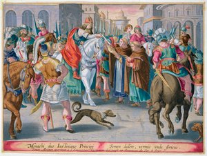 Twee monniken presenteren zijderupsen gesmokkeld uit China aan de Byzantijnse keizer Justinianus, 6e eeuw door Unbekannt