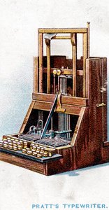 Typemachine gepatenteerd door John Pratt in 1866, 1915