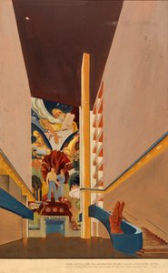 Ongenoemde muurschildering studie, ca. 1939 door Unbekannt