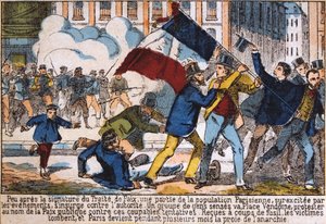 Opstand leidend tot de oprichting van de Parijse Commune, 1871 door Unbekannt