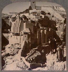 Vallei van Mar Saba en Klooster, van Brook Kedron, ca. 1900 door Unbekannt