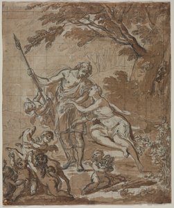 Venus en Adonis, 1713 door Unbekannt