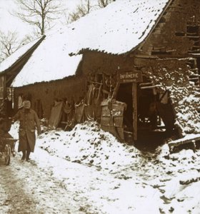 Veterinaire post voor paarden, Calonne, Noord-Frankrijk, ca. 1914-ca. 1918