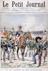 Victor Emmanuel III, koning van Italië en zijn staf
