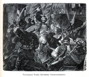 Overwinnende Turken betreden Constantinopel, 1882 door Unbekannt