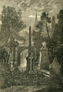 Uitzicht op Highgate Cemetery, c1876