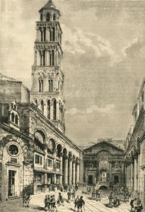 Uitzicht in Spalatro, met de Campanile en de Peristyle van het Paleis van Diocletianus, 1890 door Unbekannt