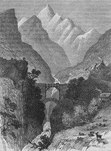 Uitzicht in de Pyreneeën, ca. 1880 door Unbekannt