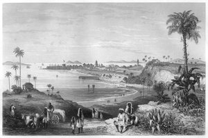 Uitzicht op Bombay met het fort