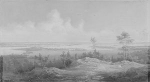 Zicht op New York vanuit New Jersey, ca. 1850 door Unbekannt