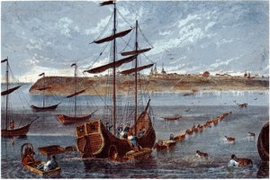 Uitzicht op Taganrog, ca. 1840 door Unbekannt