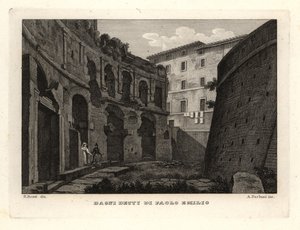 Uitzicht op de Baden van Paolo Emilio bij het Forum van Trajanus, Bagni Detti di Paolo Emilio door Unbekannt
