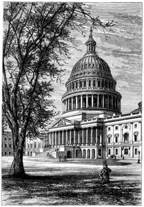 Uitzicht op het Capitool, Washington DC, VS, ca. 1880