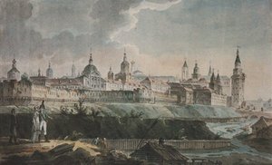 Uitzicht op de Kitay-gorod vanaf de Ruïnes van de Kanonnenwasserij, Begin 19e eeuw door Unbekannt