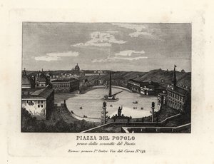 Piazza del Popolo met Egyptische obelisk van Ramses II, Rome door Unbekannt