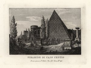 Uitzicht op de Piramide van Cestius, Rome door Unbekannt