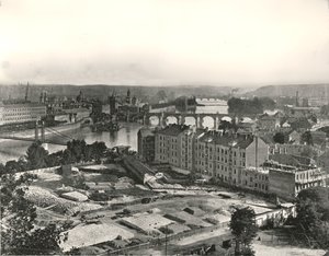 Uitzicht op de stad Praag, Tsjechoslowakije, 1895