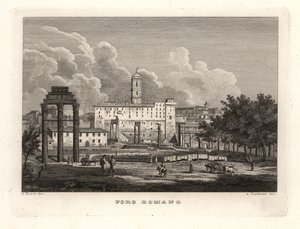 Uitzicht op de ruïnes van het Forum Romanum door Unbekannt